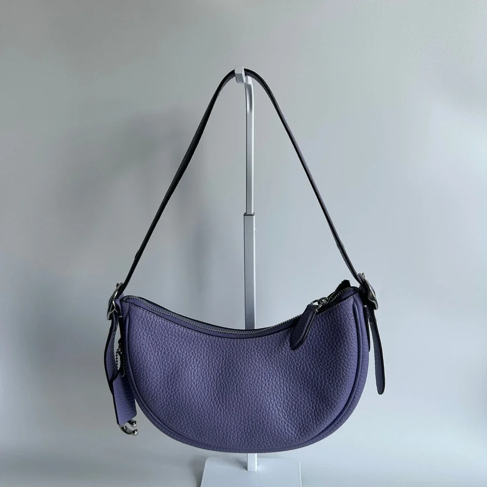 Coach Luna Shoulder Bag Light Violet Pebbled Leather CC439